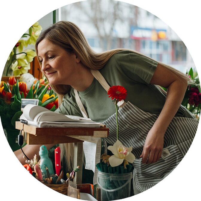 Angela, 25 jaar ervaring als bloem bindster.