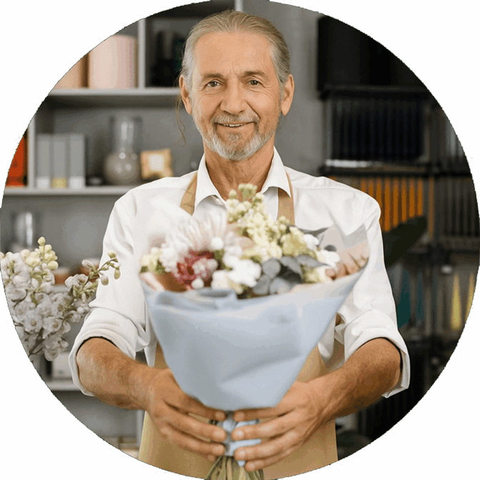 Thomas, bloem binder en eigenaar van deBloemist.nl sinds 1991. Al meer dan 30 jaar ervaring.