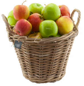 Een fruitmand gevuld met appels