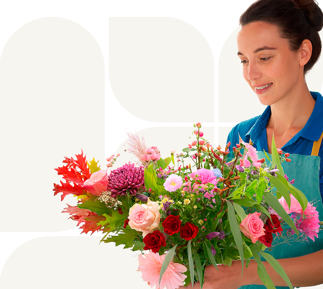 Bloemen bezorgen, bloembinder met herfstboeket