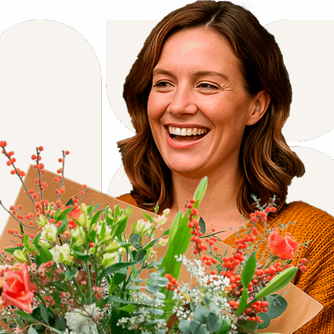 Bloemen bezorgen, bloembinder met herfstboeket