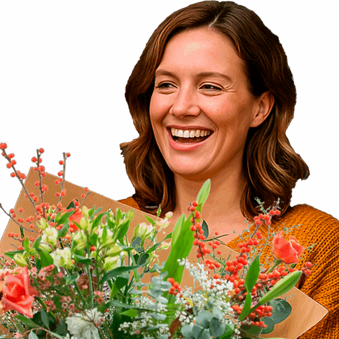 Bloemen bezorgen, bloembinder met herfstboeket